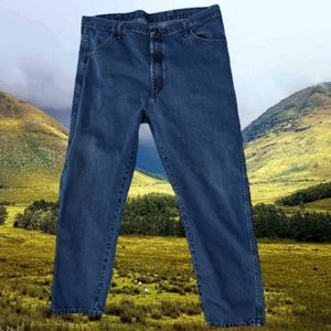 Rustler 87619PW Regular Fit Straight Leg Jeans 100% Cotton 42×32 Med Wash EUC